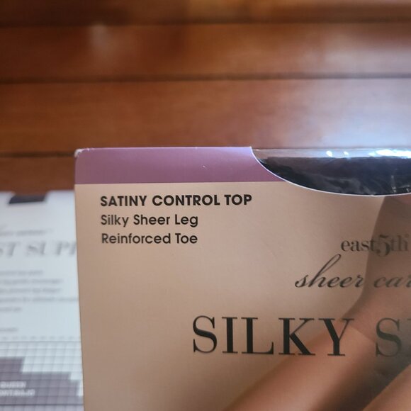 VTG. NEW JCPenney Pantyhose Sheer Carress Control Top Size Short Off Black Sheer - Picture 8 of 11